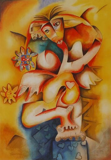 "Hearts Aren't Made to be Broken" - Signed Lithograph by Alexandra Nechita