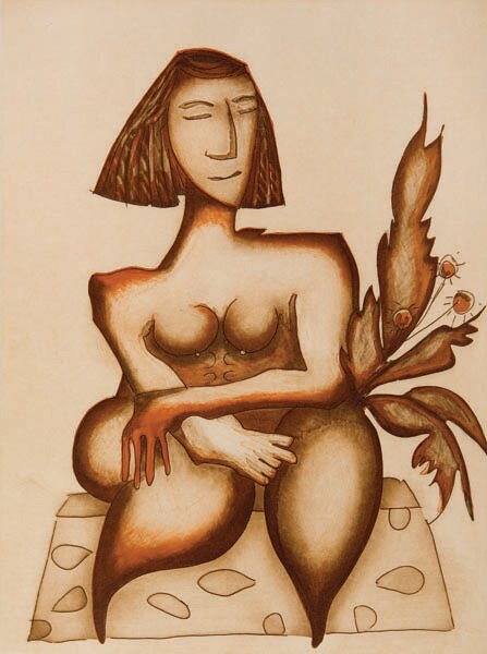 "Minty Green Morning - #4/10" - Lithograph by Alexandra Nechita