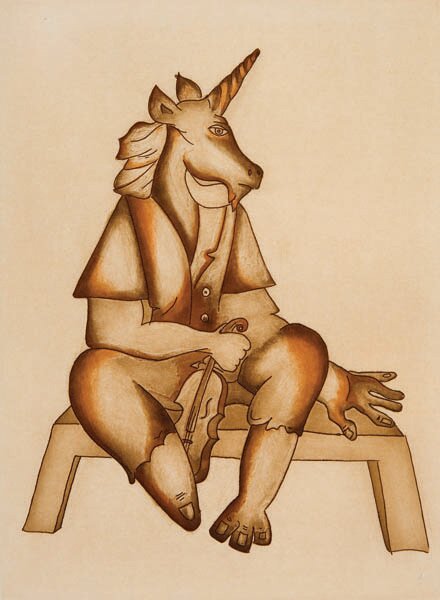 "The Unicorn - #3/10" - Lithograph by Alexandra Nechita