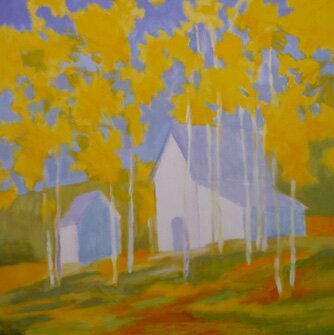 "White Sheds, Fall" - Landscape Art by Marshall Noice