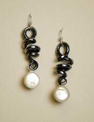 Vines and Tendrils Earrings - Pearl Earrings by Valerie Ostenak