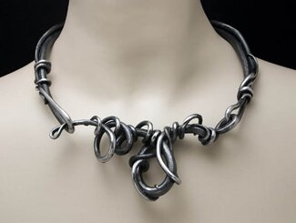 Vines and Tendrils Collar - Hand Forged Steel Jewelry by Valerie Ostenak
