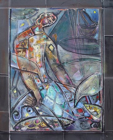 "Fisherman with Net"- Artwork by Bill Rane