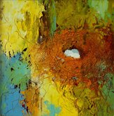 "Bird Nest in the Woods" - Oil Painting by Cynthia Reid