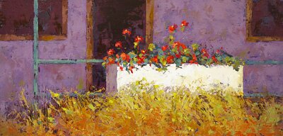 "Flowers on the Porch" - Fine Artwork by Cynthia Reid