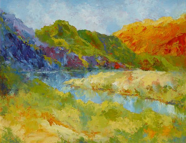 "Fresh Water" - Landscape Painting by Cynthia Reid
