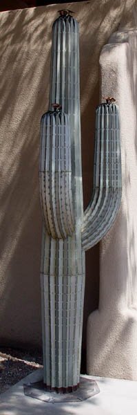 "7 ft Saguaro, 2 Arms" - Metal Sculpture by Eric Richard Cactus