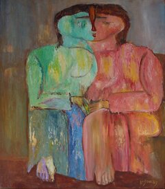 "Dama Azul-Roja" - Paintings by Alfred Rogoway