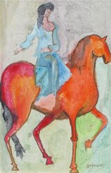 "Stepping High" - Watercolor Painting by Alfred Rogoway