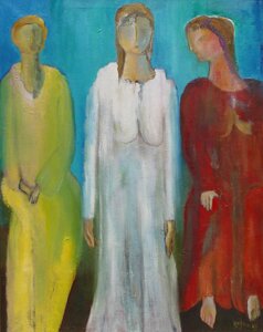 "Tres Damas" - Painting by Alfred Rogoway