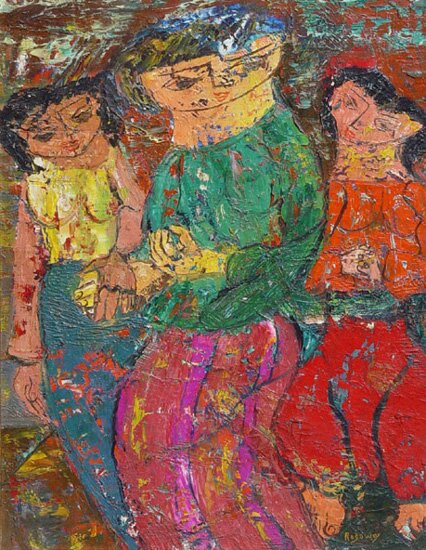 "Tres Amigas" - Oil Painting by Alfred Rogoway