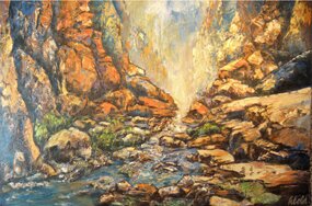 "Canyon Oak Creek" - Landscape Art by Hans Schiebold