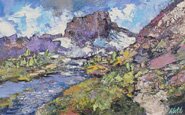 "In Between" - Landscape Painting by Hans Schiebold