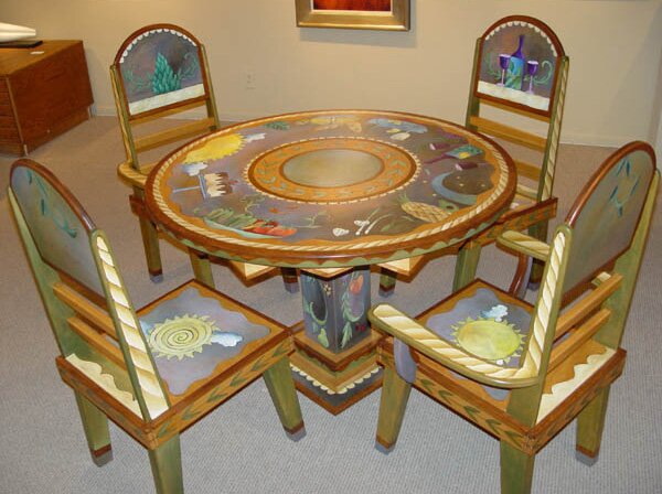 "Dining Table with 2 Armchairs and 2 Sidechairs" - Furniture by Sticks