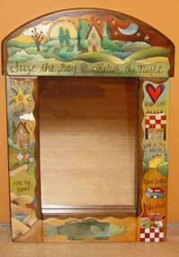 "Seize the Day Mirror" - Handmade Wood Furniture by Sticks
