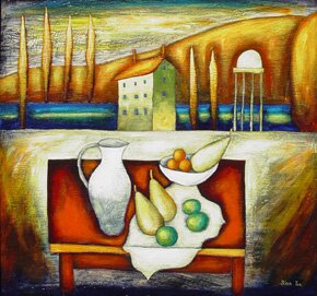 "Afternoon Stillness" - Encaustic Artwork by Slava Tch