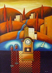 "The Song of Happy Memories" - Encaustic Art painted by Slava Tch