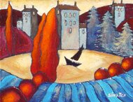"Valley of the Moon" - Encaustic Painting by Slava Tch