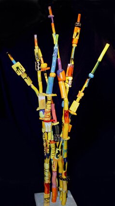 "Yellow Reeds" - Ceramic Sculpture by Russ Vogt
