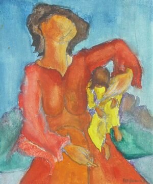 Alfred-Rogoway-ARPL34,-Mother-in-Red-with-Child