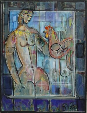 Bill-Rane-JBRBTR1-Woman-with-Rooster