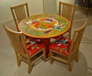 Sticks-42-inch-Round-Table- 4-Pop-Chairs