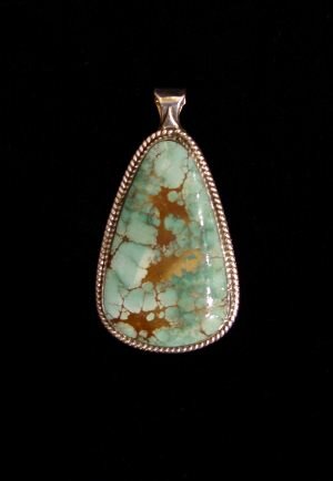 Michael-Grant-MG1225-Pendant-Silver-Large-Fox-Green-Turquoise-Matrix