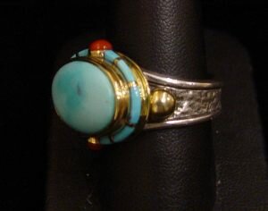 Michael-Grant-MG1266-ring-Sleeping-Beauty-Turquoise-18K-&-SS-1w